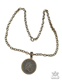Italian Vermeil Sterling Silver Coin Necklace
