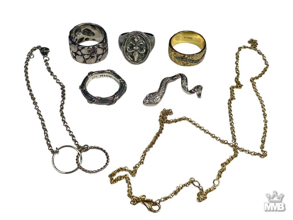 Peter T. Roth Italian 925 Silver Rings & Necklaces (1 of 9)