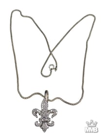 Italian 925 Sterling Silver Fleur de Lis Necklace