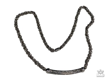 Estate .925 Sterling Silver & Glass Necklace