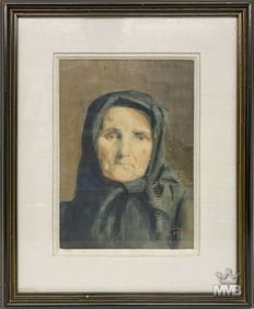Antique Portrait Watercolor Painting ARTIST SIGNED