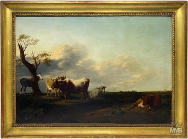20th C. Dutch Landscape Oil Painting on Canvas