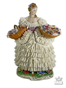 Sitzendorf German Porcelain Woman Figurine