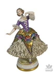 Antique Saxe Germany Porcelain Dancer Figurine