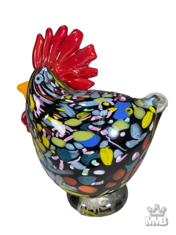 Italian Murano Glass Rooster Figurine SIGNED (1 of 6)