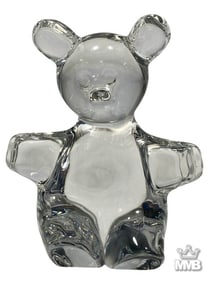 Daum French Crystal Art Glass Bear Figurine