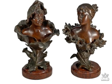 Henri Godet French Bronzes 2pc LOT Sculptures