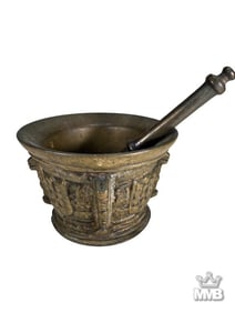 Antique 19th C. Cast Bronze Mortar & Pestle