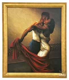 Jay Bakari 'Sensous Whisper' Color Litho on Canvas