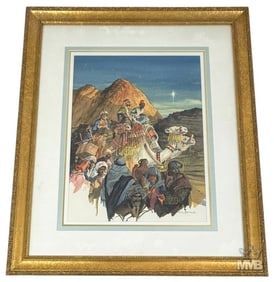 F.R. Petrie The Three Wise Men Watercolor Painting