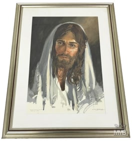 FR Petrie Watercolor Portrait of Jesus Christ 1992