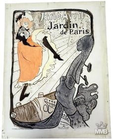 Jane Avril Jardin Painting after Toulouse-Lautrec