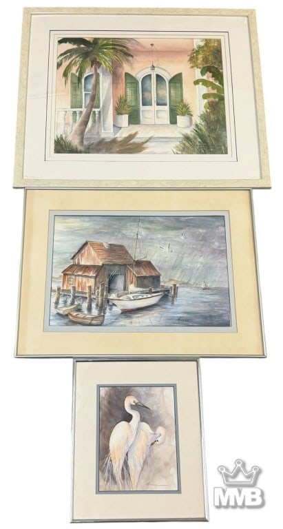 Floridian Watercolors & Pastels by Reese 3pc LOT (1 of 7)