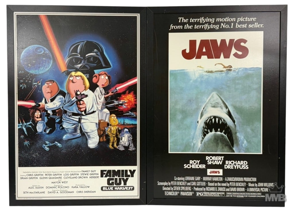 Family Guy & Jaws Vintage Framed Posters 2pc LOT (1 of 12)