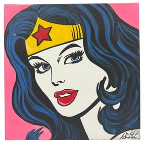 Wonder Woman Painting on Canvas Artist SIGNED 16in