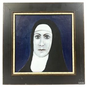 Albuquerque Mendes b.1953 Portrait of Nun Painting