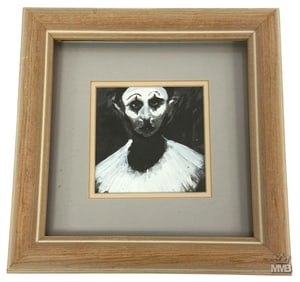 Framed Oil Painting on Paper 'Clowns of The Past'
