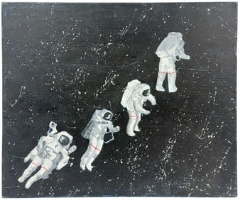 Jordan Schwartz Acrylic Painting Space Race SIGNED