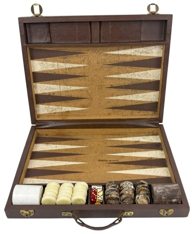 Vintage Crisloid Backgammon Bakelite Chip Case Set (1 of 11)