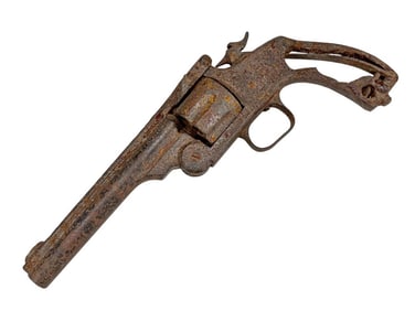 Rusty Relic Decorative Cast Iron Revolver