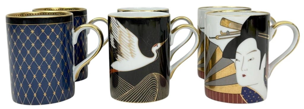 Fitz & Floyd Japanese Porcelain Coffee Cups 6pcs (1 of 8)