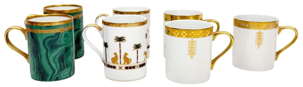 Dior & Tiffany Porcelain Designer Coffee Cups 7pcs (1 of 9)