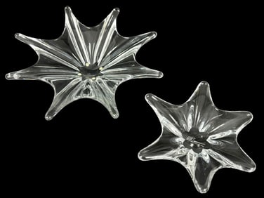 Baccarat French Crystal Starburst Bowls 2pc LOT