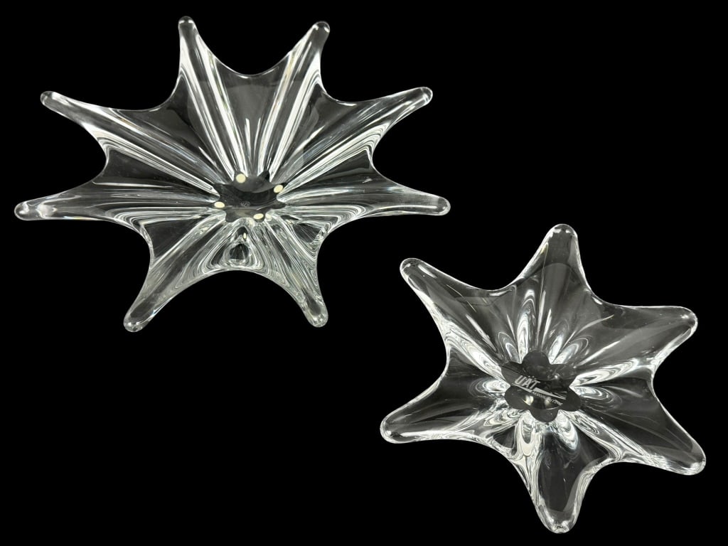 Baccarat French Crystal Starburst Bowls 2pc LOT (1 of 6)