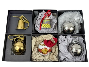 Rosenthal Versace Christmas Ornaments 8pc LOT