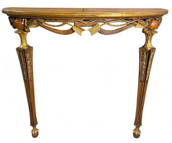 Italian Carved Wood Neoclassical Console Table