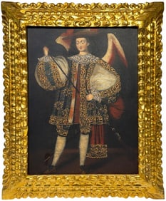 Cuzco School Archangel Oil Painting on Canvas