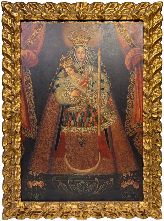 Cuzco School Virgin of Candelaria Oil on Canvas (1 of 6)