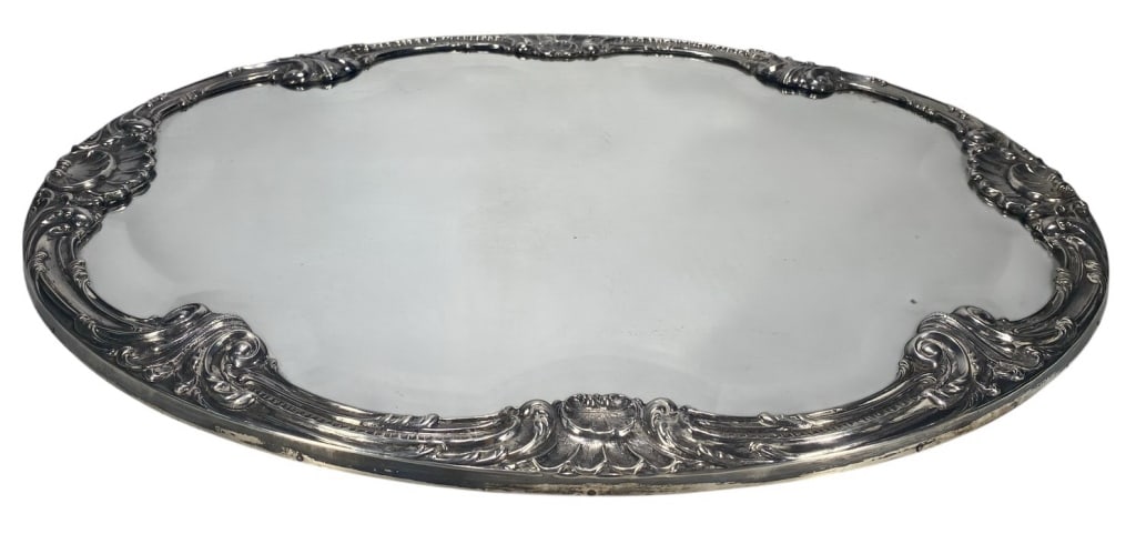 Camusso Sterling 925 Ornate Beveled Mirror Tray (1 of 6)