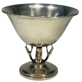 Marked M Sterling Silver Footed Compote Bowl