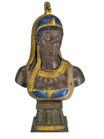 Egyptian Revival Gilt Spelter Bust of a Princess
