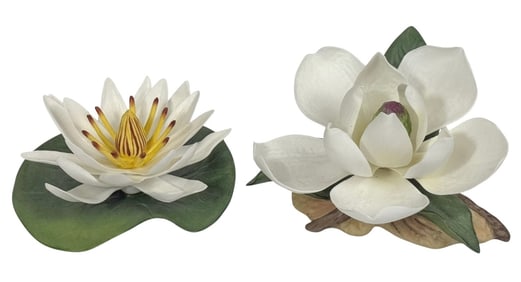 Boehm Porcelain Waterlily & Magnolia Flower Models