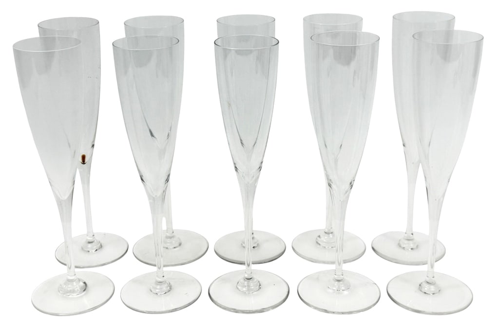 Baccarat French Crystal Champagne Flutes 10pc SET (1 of 6)