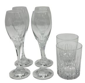 Baccarat Crystal Wine & Whiskey Glasses 6pc LOT