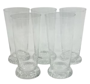 Daum French Crystal 'Kim' Pattern Glasses 5pc SET