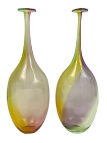 Pair of Kosta Boda Art Glass Vases by Kjell Engman