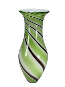 Handblown Multi Tone Art Glass Tall Swirl Vase