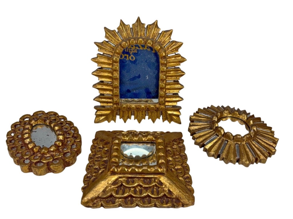 Giltwood Miniature Decorative Wall Mirrors 4pc LOT (1 of 6)