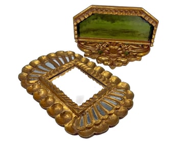 Giltwood Wall Mirror & Shelf 2pc LOT