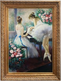 Large Ballerinas Oil Painting on Canvas SIGNED