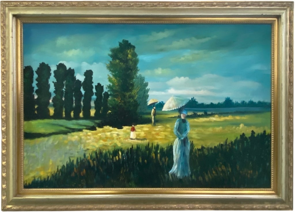 Large Landscape w Figures Oil Painting on Canvas (1 of 3)