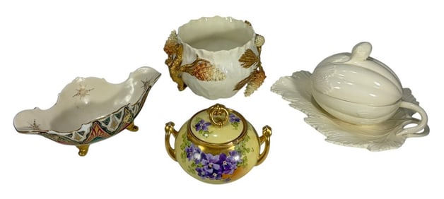 Limoges, Wedgwood, Moore & Vienna Porcelain 4pcs