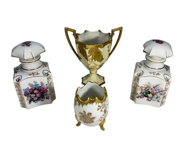 Limoges French Vases & Perfurme Bottles 4pc LOT