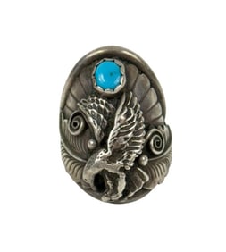 Navajo Sterling Silver Native American Eagle Ring