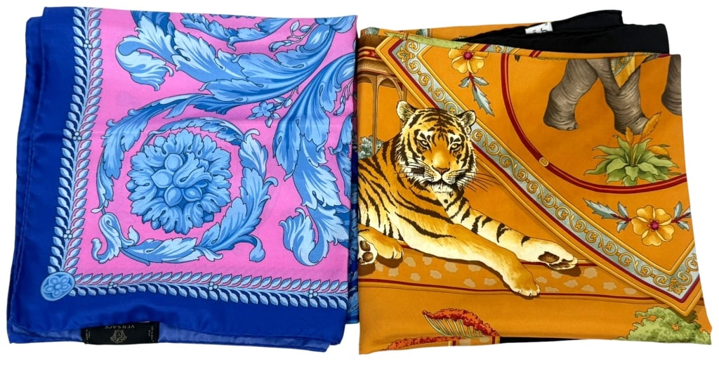 Versace & Salvatore Ferragamo Silk Scarves 2pc LOT (1 of 15)
