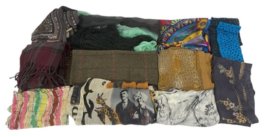 Vintage Estate Designer Scarves 11pc LOT